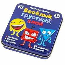 Игра настольная «Веселый, грустный, злой» в жестяной коробке